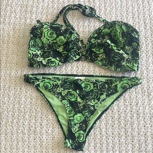 H&M Green Floral Bikini